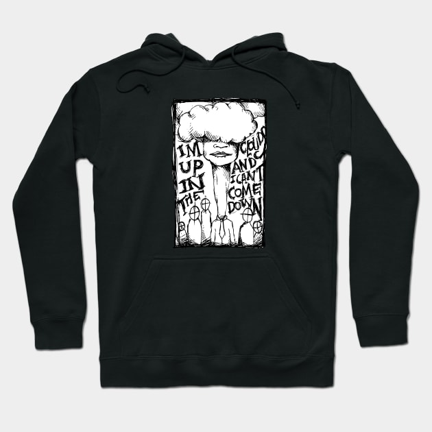 Im Up In the Clouds - Where I End and You Begin Illustrated Lyrics Hoodie by bangart
